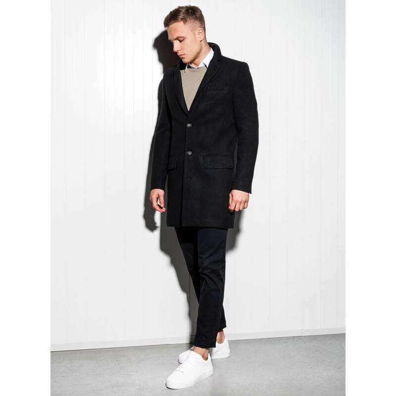 Ombre Clothing Pánský kabát - černá C432