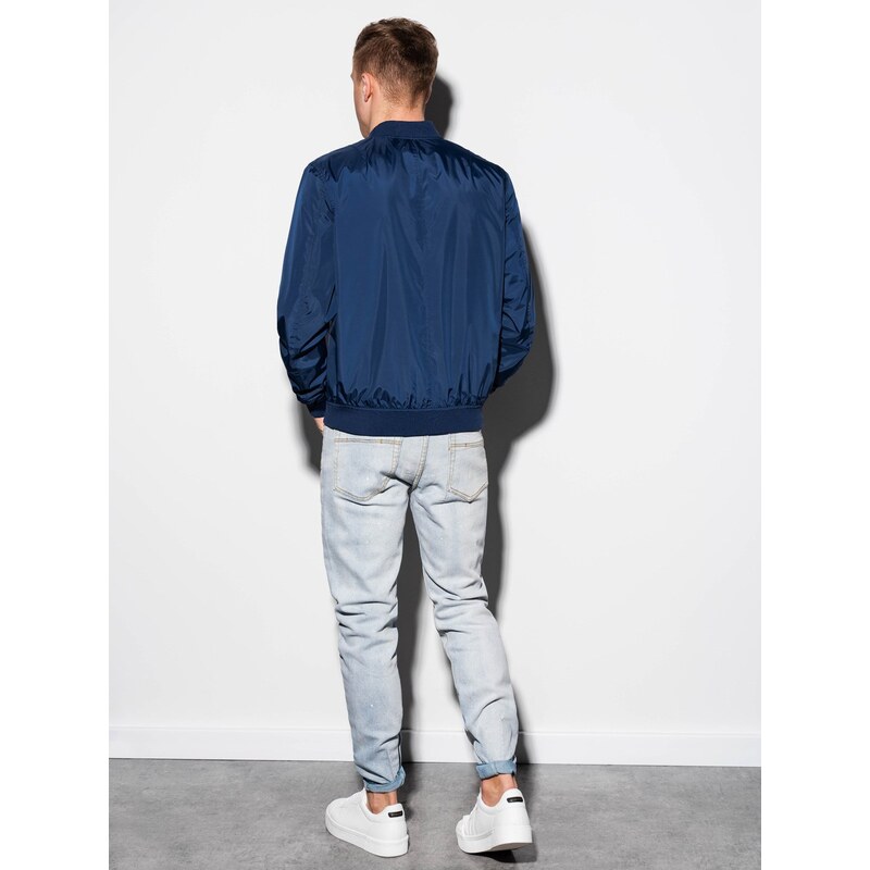 Ombre Clothing Pánská klasická bunda bomber - tmavě modrá V4 C439