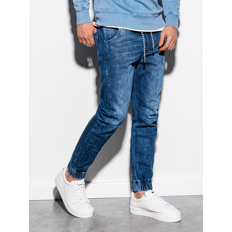 Ombre Clothing Pánské džínové kalhoty jogger - modré P907
