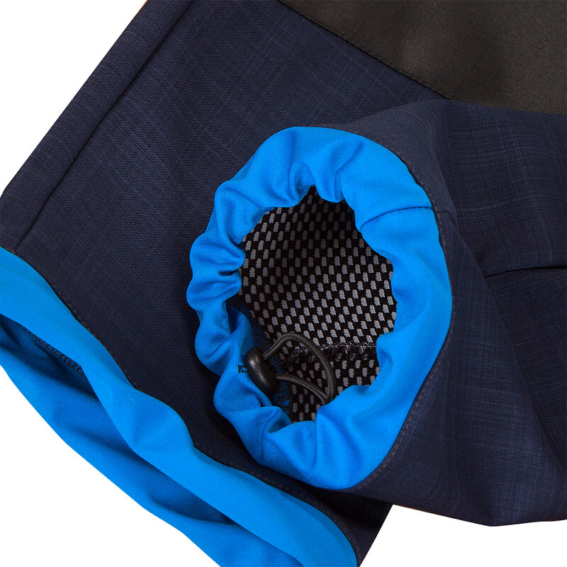 Veselá Nohavice Dětské softshellové kalhoty jaro až podzim tmavě modro-modré