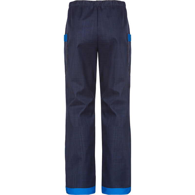 Veselá Nohavice Dětské softshellové kalhoty jaro až podzim tmavě modro-modré