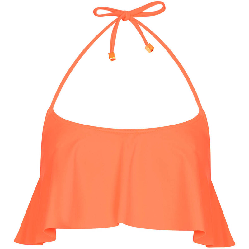 Topshop Flame Orange Shelf Bikini Top
