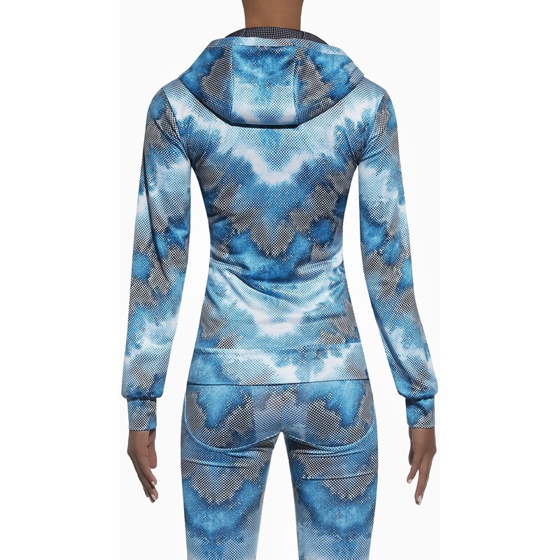 Bas Bleu ENERGY BLOUSE women's sweatshirt with hood and fashionable print