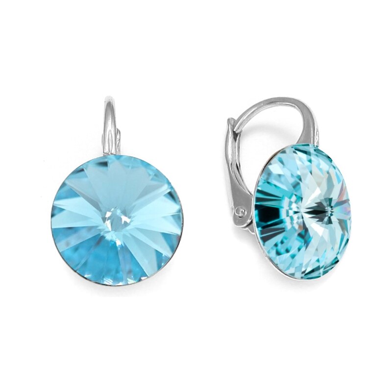 Spark Náušnice tyrkysové Rivoli se Swarovski Elements Sweet Candy K112212LTU Light Turquoise 12 mm