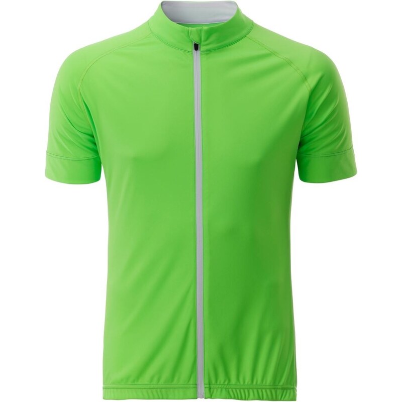James & Nicholson Pánské cyklistické triko s krátkým rukávem James & Nicholson (JN516) Zářivá zelená / Bílá S