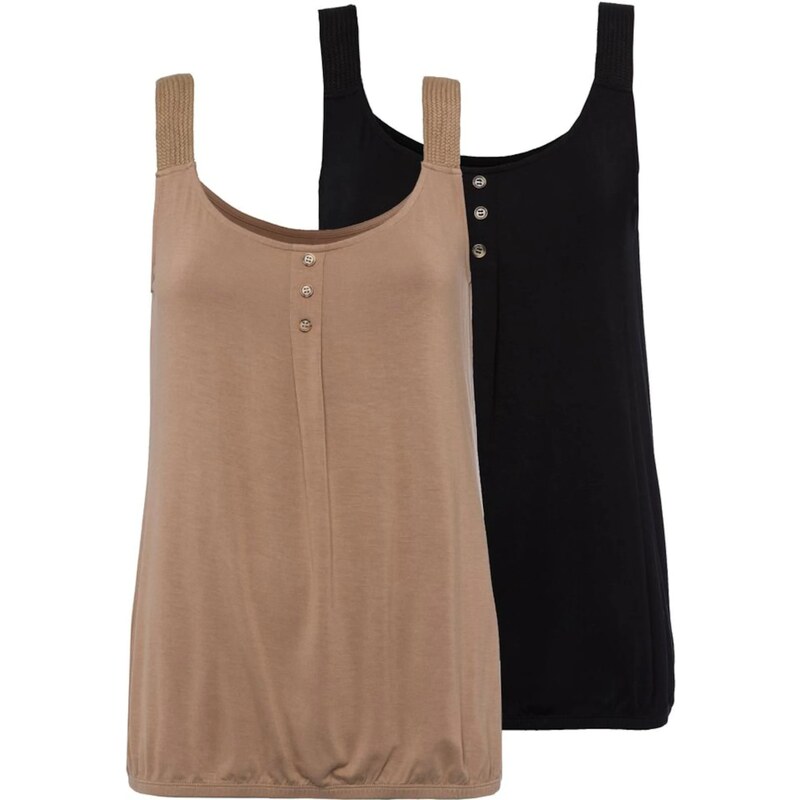 LASCANA Top světle hnědá / černá 75899404