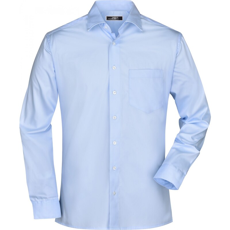 Pánská košile James&Nicholson dlouhý rukáv 100% bavlna Rypsový kepr Easy Care