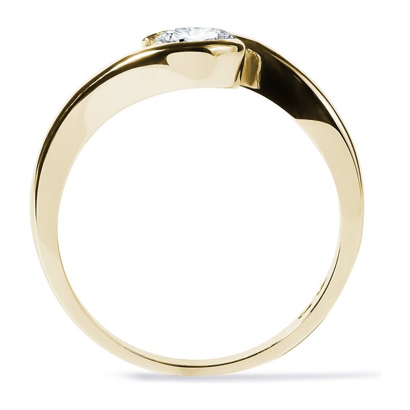 14k zlatý prsten s půlkarátovým briliantem KLENOTA K0236013