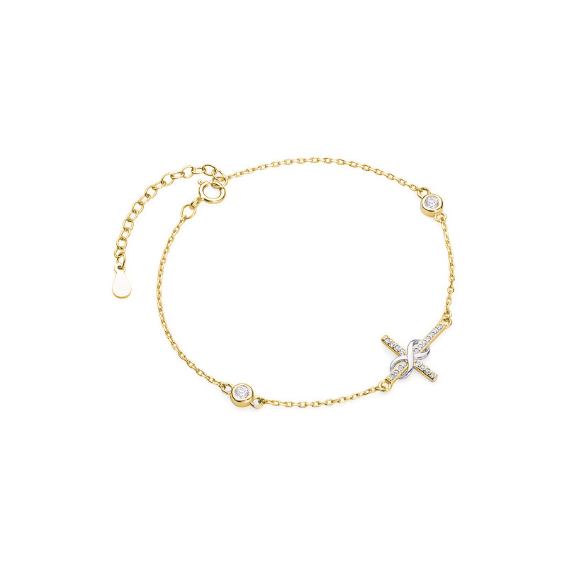 Olivie Stříbrný náramek GOLD KŘÍŽEK NEKONEČNO 4829 55787634