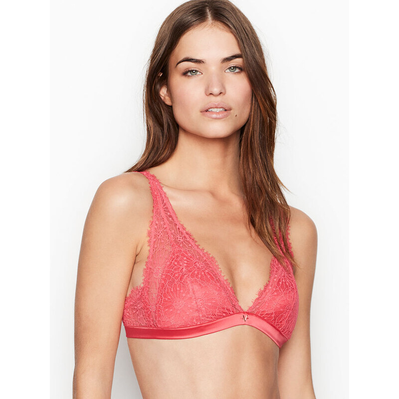 Victoria's Secret Krajková podprsenka braletka Unlined Elongated Bralette Wild Watermelon