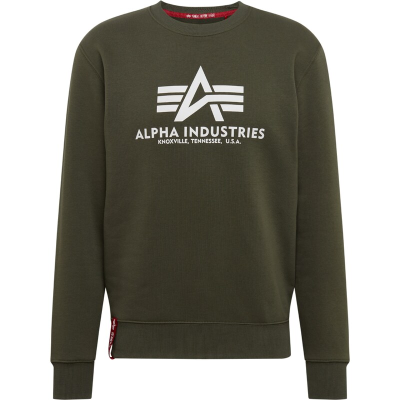 ALPHA INDUSTRIES Mikina olivová / červená / bílá