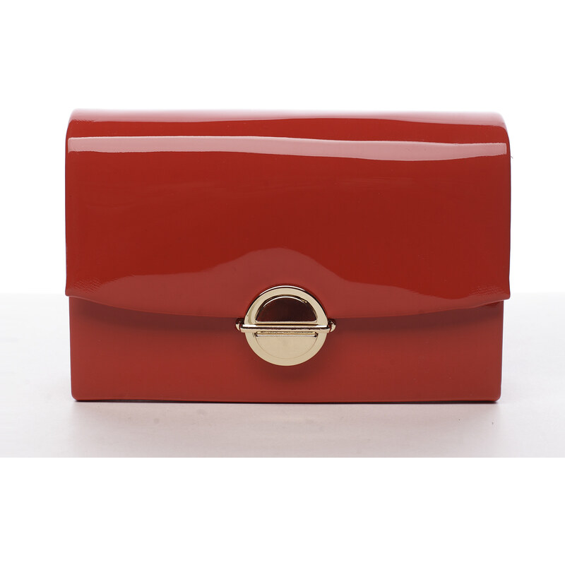Moderní dámská lakovaná kabelka Larissa, červená
