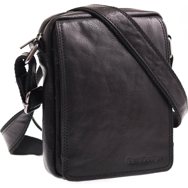 Pánská kožená crossbody taška Sendi Design M 52006 černá