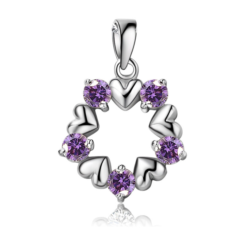 Olivie Stříbrný srdíčkový přívěsek VIOLET 4147 50663740