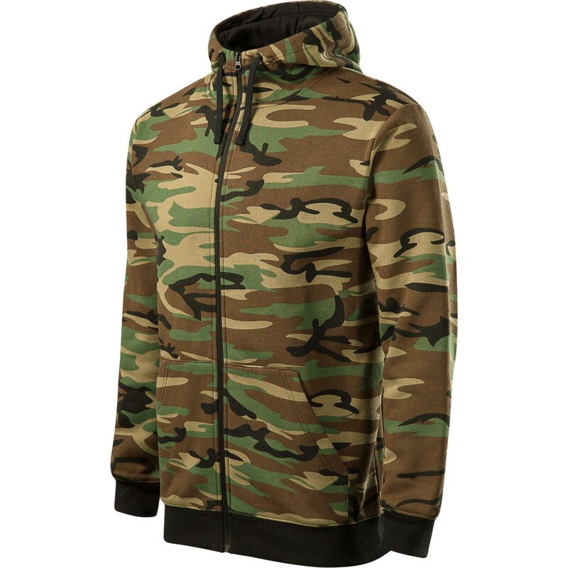 ADLER Pánská MIKINA Maskáčová camo zip HNĚDÁ