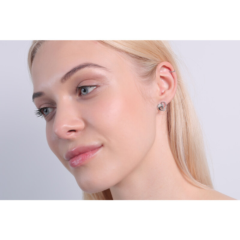 Olivie Stříbrné náušnice JEDNOROŽEC V SRDCI 3757 48907564