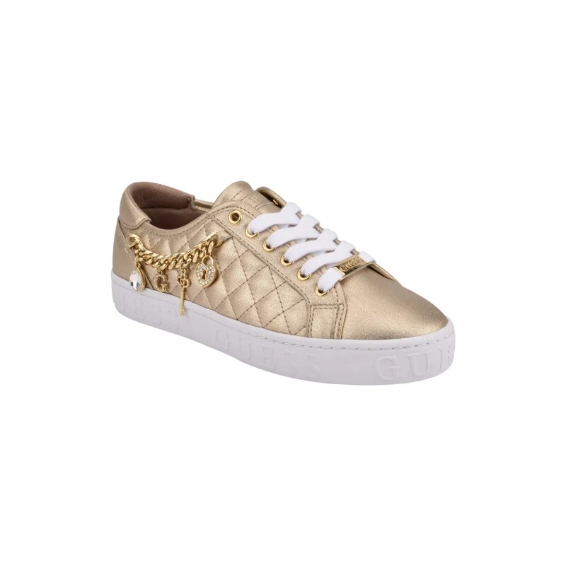 GUESS tenisky Graslin Quilted Charm Sneakers zlaté 38,5 - GLAMI.cz