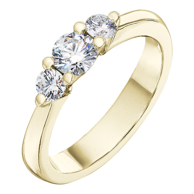 Tiami Prsten ze žlutého zlata s diamanty Pure Line 3