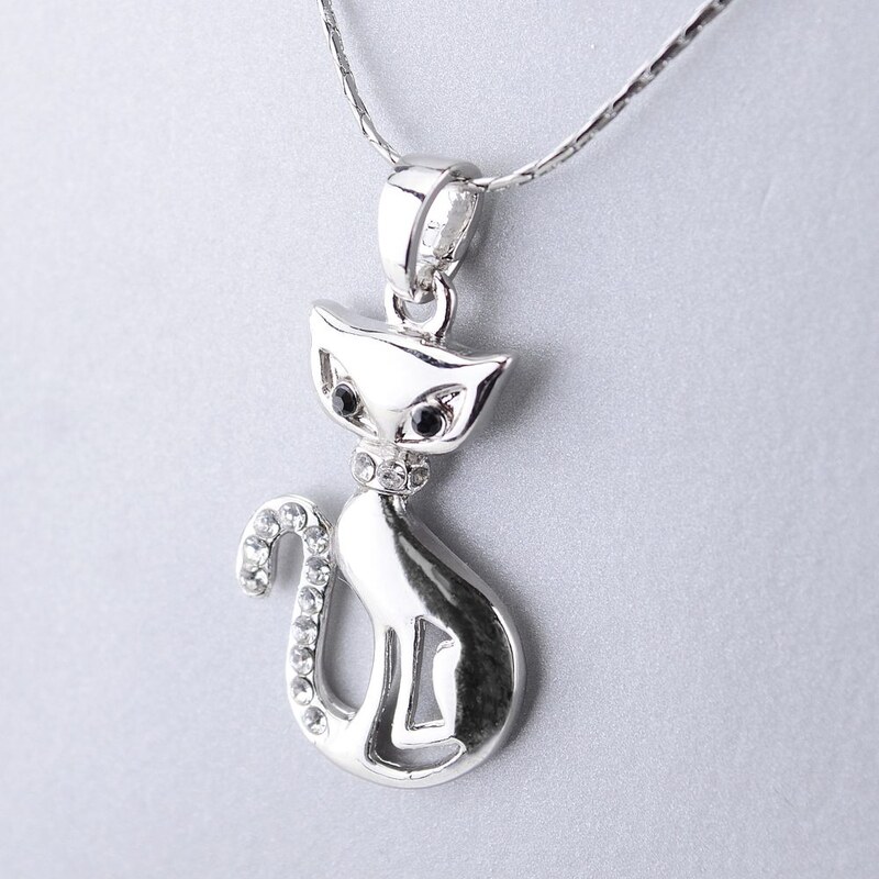 JADI - Jablonec nad Nisou Náhrdelník kočka s krystal kamínky Swarovski 110921881