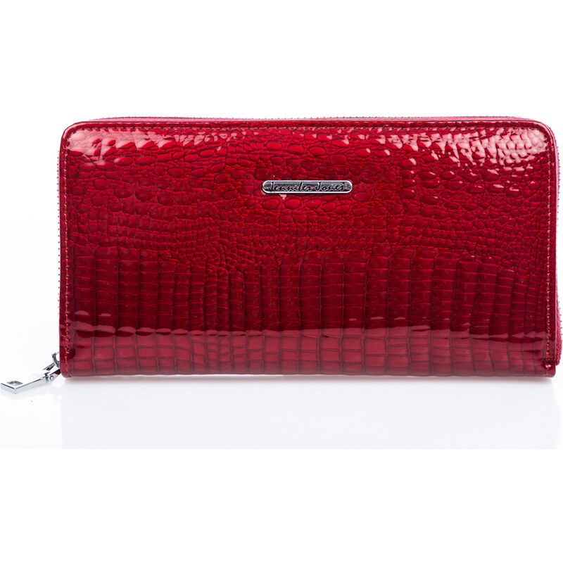 Velká dámská kožená peněženka na zip 5247-2 - červená Jennifer Jones