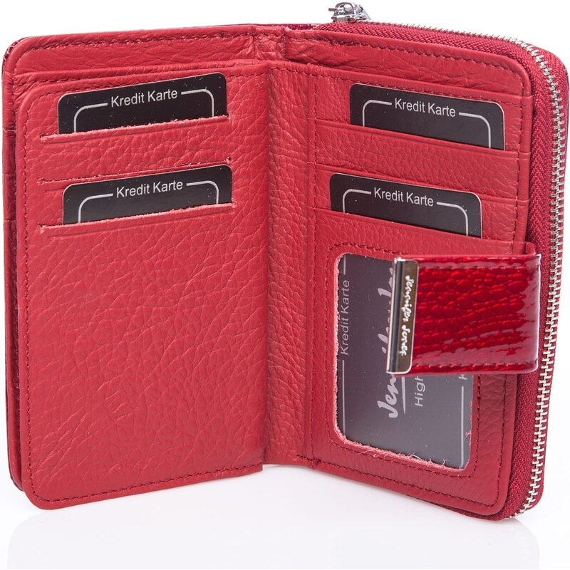 Jennifer Jones Malá dámská kožená peněženka 5198 červená