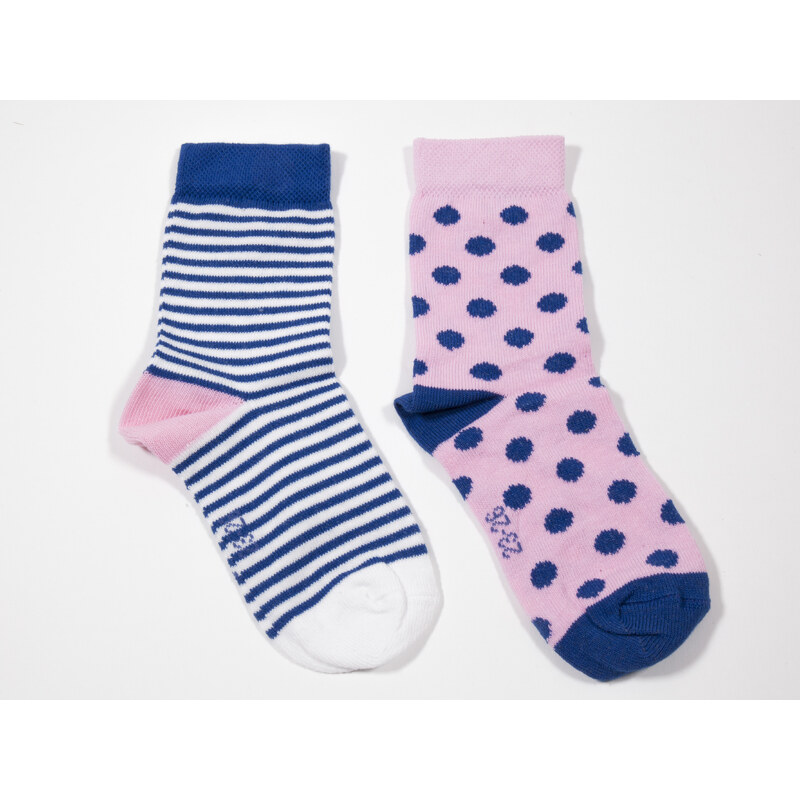 Ewers Dívčí ponožky Puntíky a Proužky (2 páry)