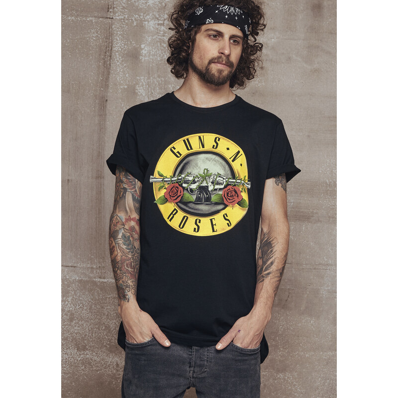 Merchcode Černé tričko s logem Guns n' Roses