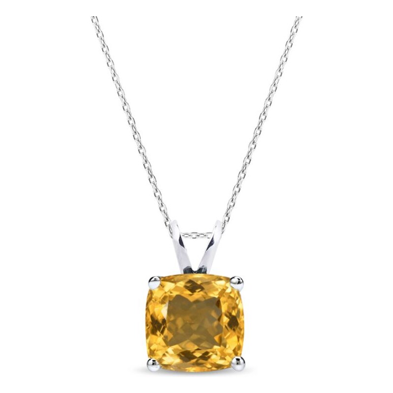 Stříbrný náhrdelník s citrínem KLENOTA k0467039