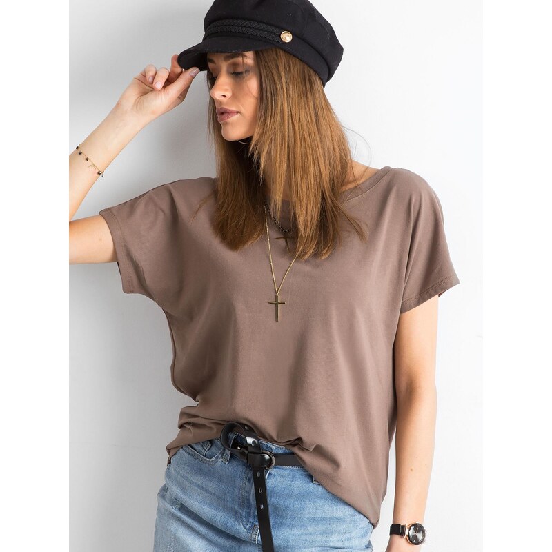 BASIC Feel Good T-shirt-RV-TS-4662.24P-brown