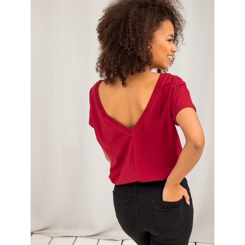 BASIC Feel Good T-shirt-RV-TS-4662.86-burgundy