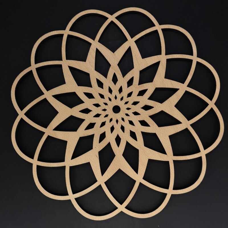 AMADEA Dřevěné prostírání kulaté mandala, masivní dřevo, průměr 33 cm