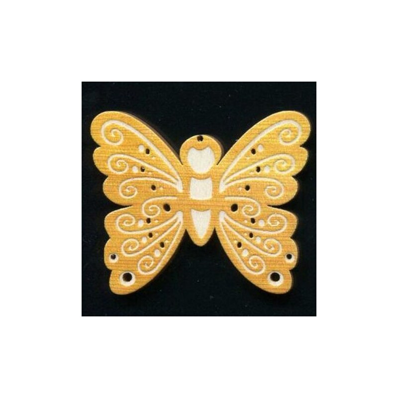 AMADEA Dřevěná ozdoba s potiskem motýl 6 cm