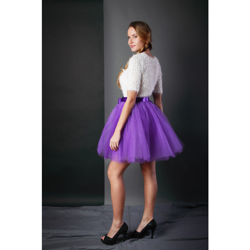ADELO Tutu sukně tylová dámská - fialová