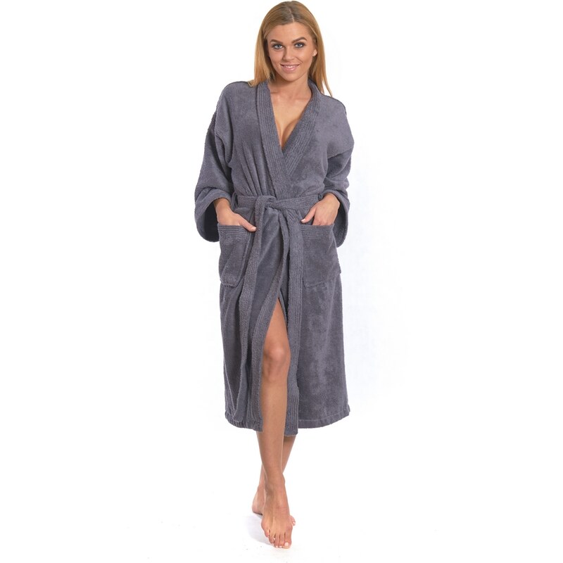 Interkontakt Dámský župan model KIMONO 02 Dark Grey