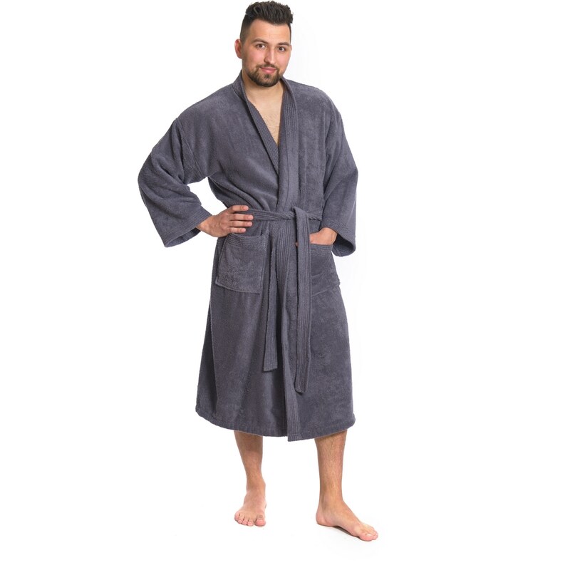 Interkontakt Pánský župan model KIMONO 02 Dark Grey