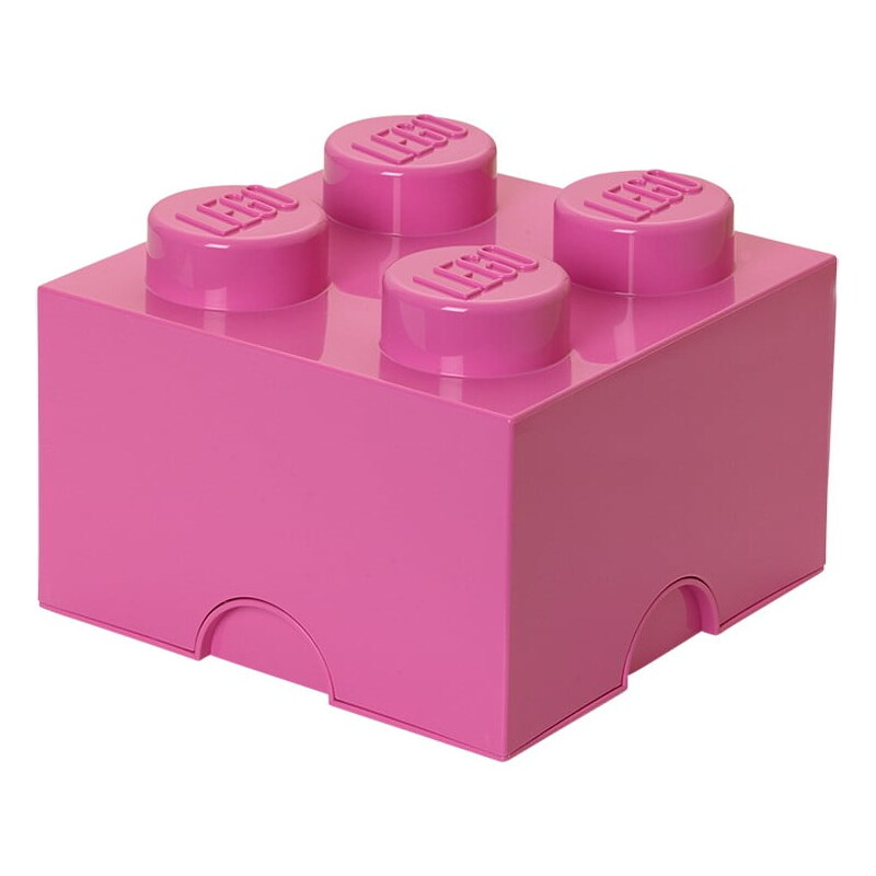 Bonami Růžový úložný box čtverec LEGO