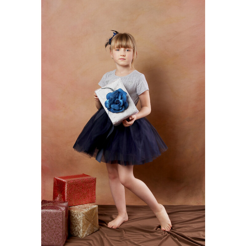 ADELO Tutu sukně tylová dětská - námořnicky modrá- délka 35 cm a 50 cm
