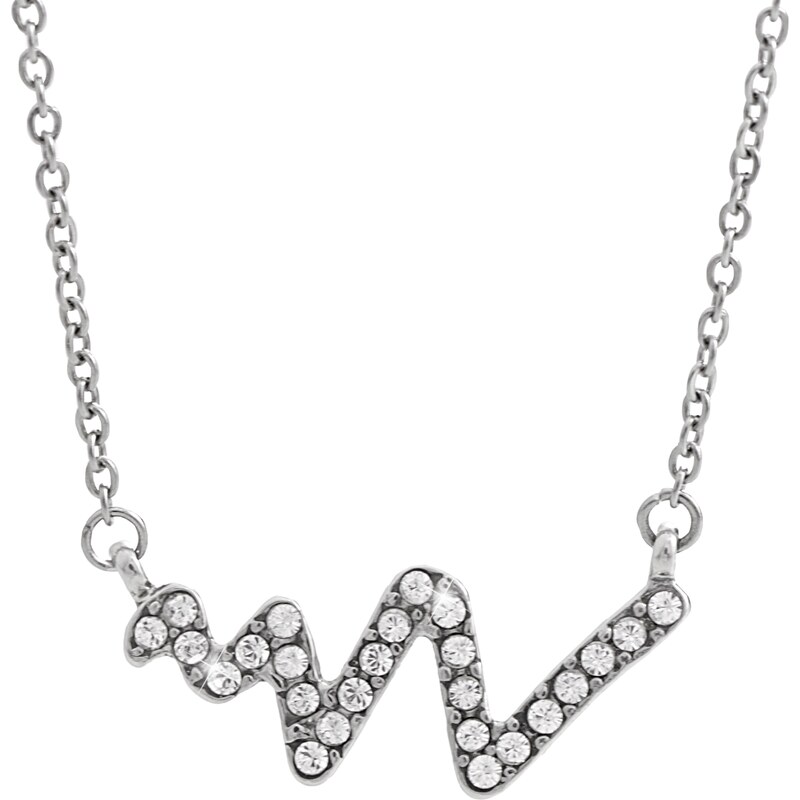 SkloBižuterie-J Ocelový náhrdelník Sinus Swarovski Crystal