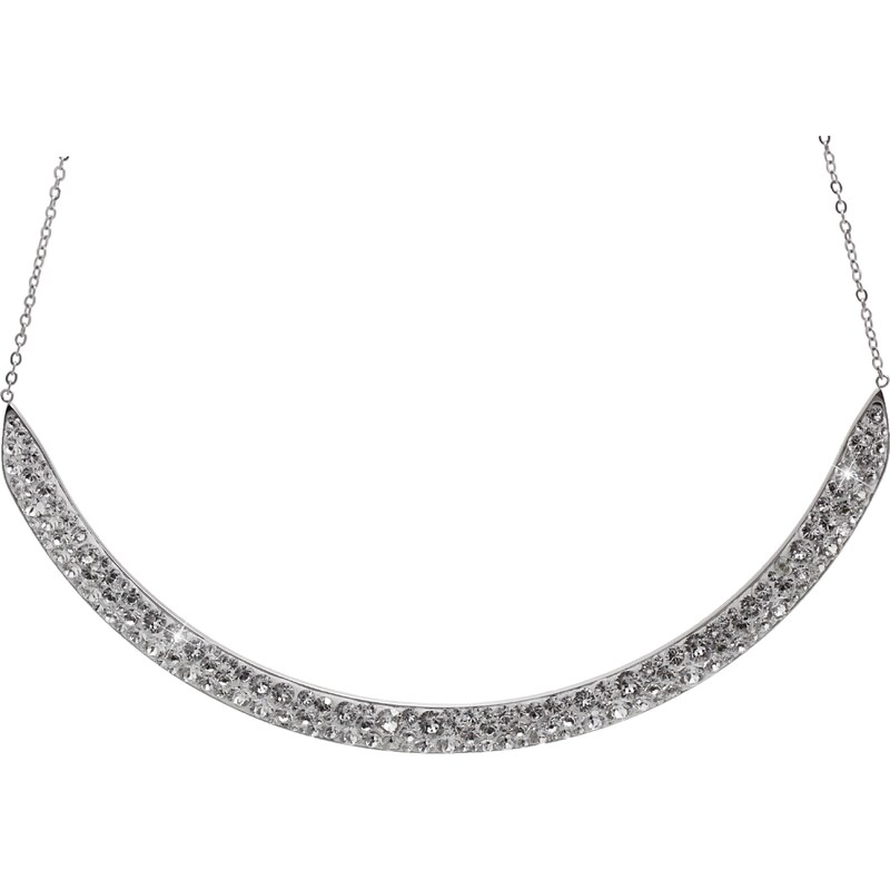SkloBižuterie-J Ocelový náhrdelník Oblouk Swarovski Crystal