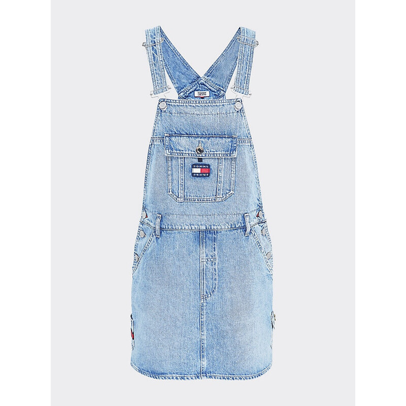 Tommy Hilfiger Tommy Jeans dámské laclové denim šaty DUNGAREE DRESS CRLT