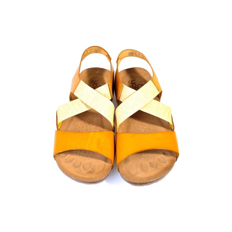 Dámské kožené sandále Yokono BEACH-141 žlutá