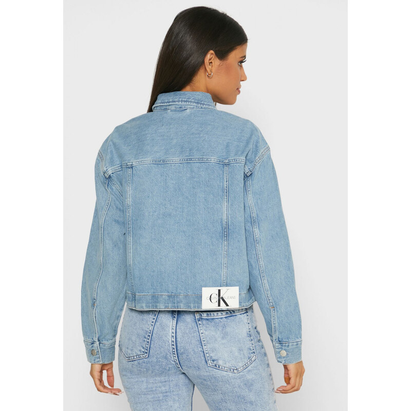 Calvin Klein dámská džínová bunda CROPPED OVERSIZED