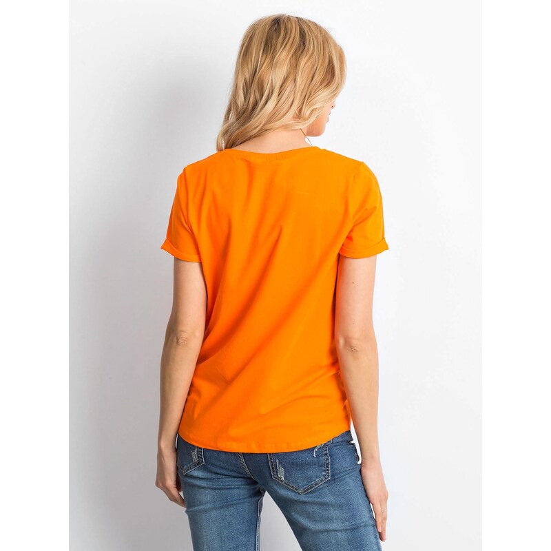 Fashionhunters Fluo oranžové tričko Transformative