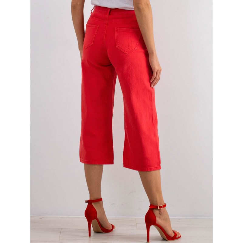 Fashionhunters Červené roztrhané džíny