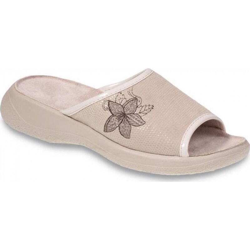 BEFADO Dámské pantofle OLIVIA 442D190 motiv květ, béžová
