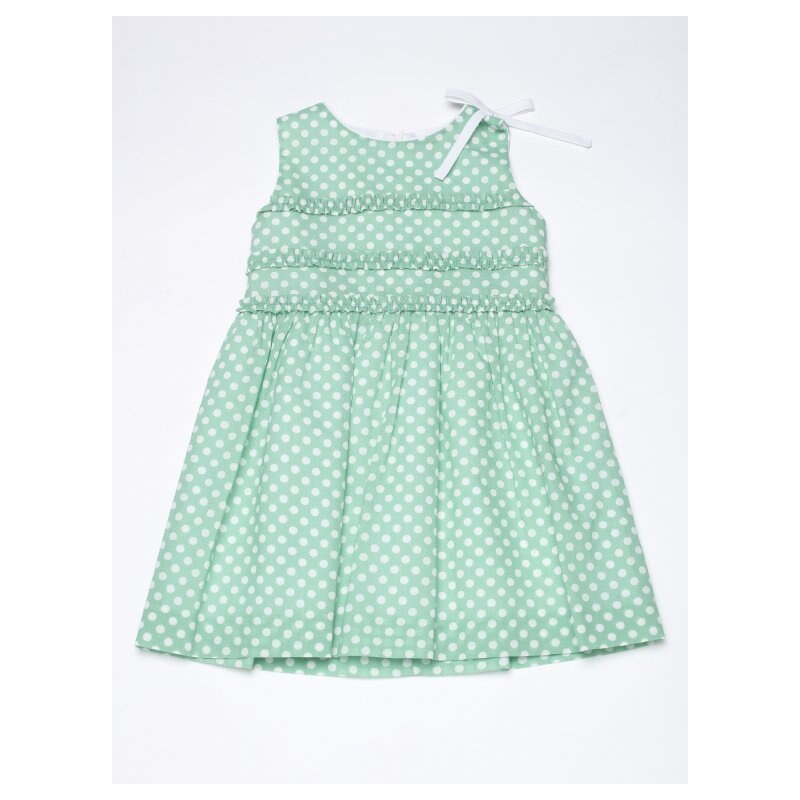 Villalobos Dívčí letní šaty s puntíky zelené Lady