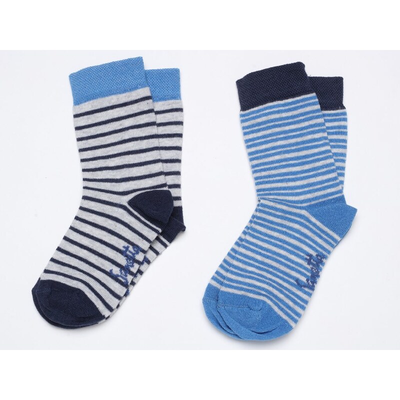 Ewers Dětské ponožky modrobíle pruhované (2 páry)