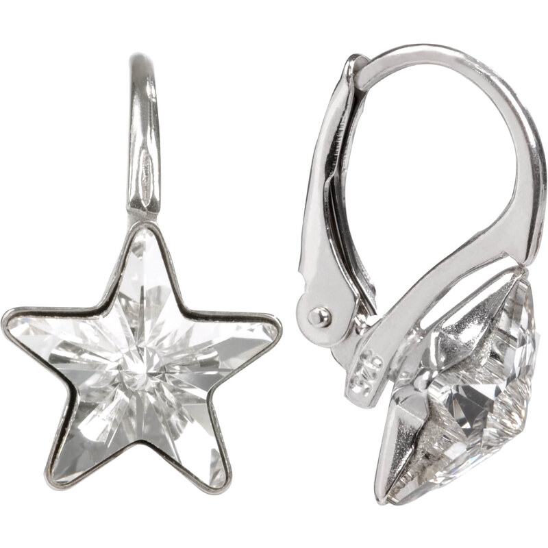 Troli Dívčí stříbrné náušnice Star 10 mm Crystal
