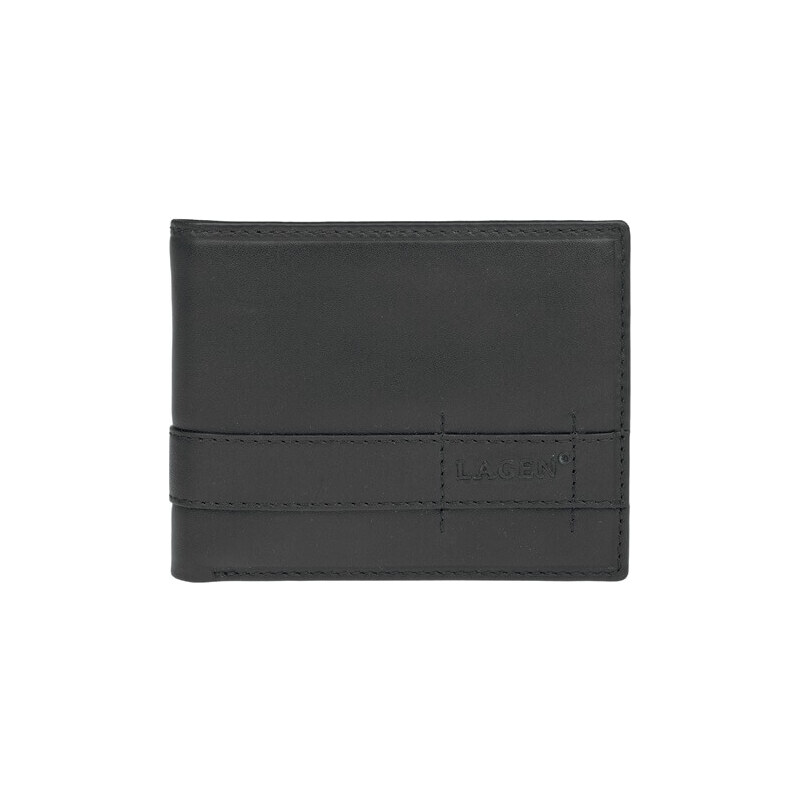 Lagen Pánská černá kožená peněženka Black 11224