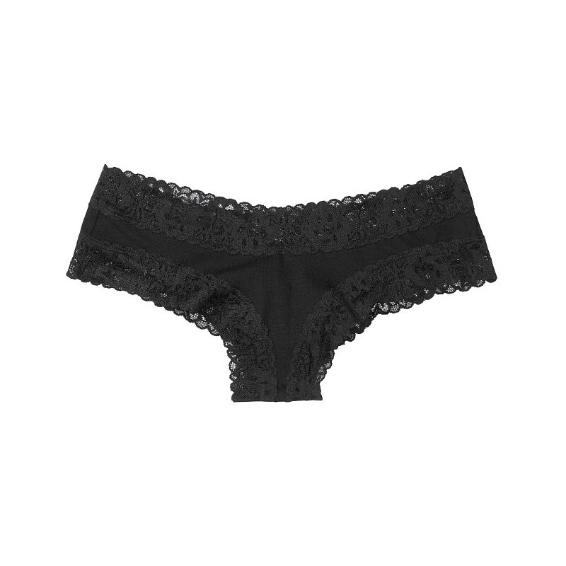 Victoria´s Secret Victoria's Secret krajkové kalhotky Stretch Cotton Lace-waist Cheeky Panty